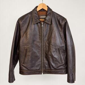 Leather Jacket HIDESIGN with Contrast Stitching Medium Size